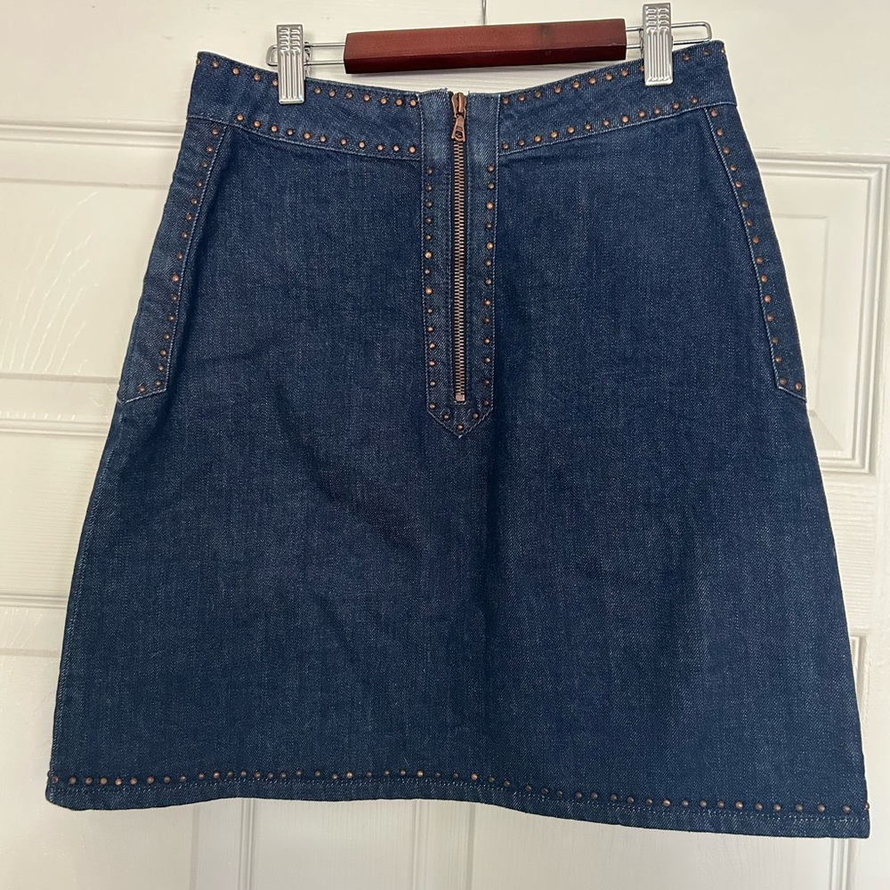 SANDRO Studded Denim Mini Skirt - Picture 1 of 4